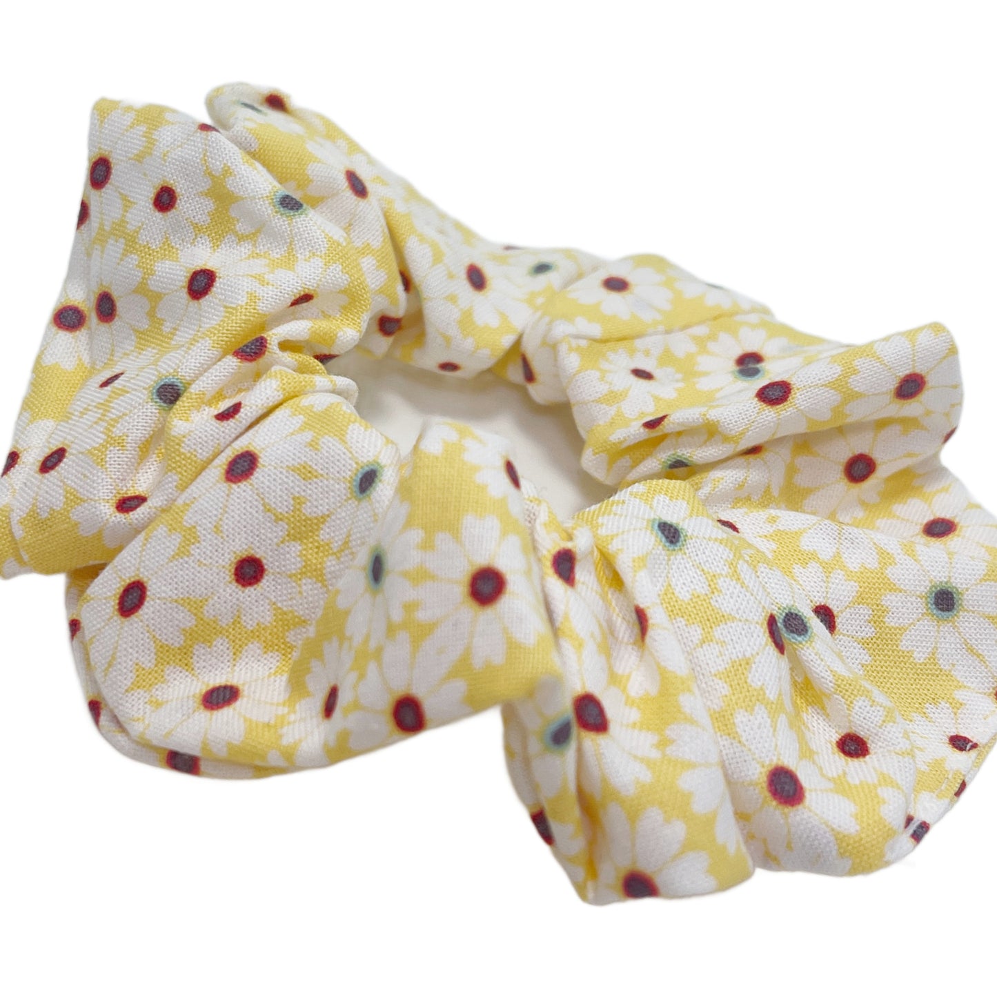 Hair Scrunchie | Yellow and White Daisy
