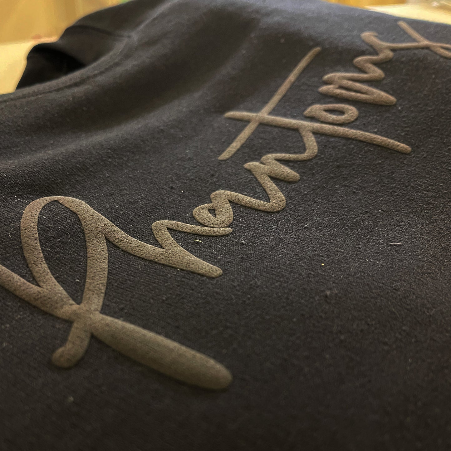 Black Embossed WDP Crewneck Sweatshirt - 3D Puff Lettering