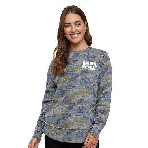 The Inside Wisconsin Show Ladies’ Oversized Sweatshirt - Camo