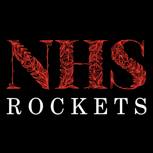 Neenah Rockets Floral - Black Tee, Crewneck, or Hoodie