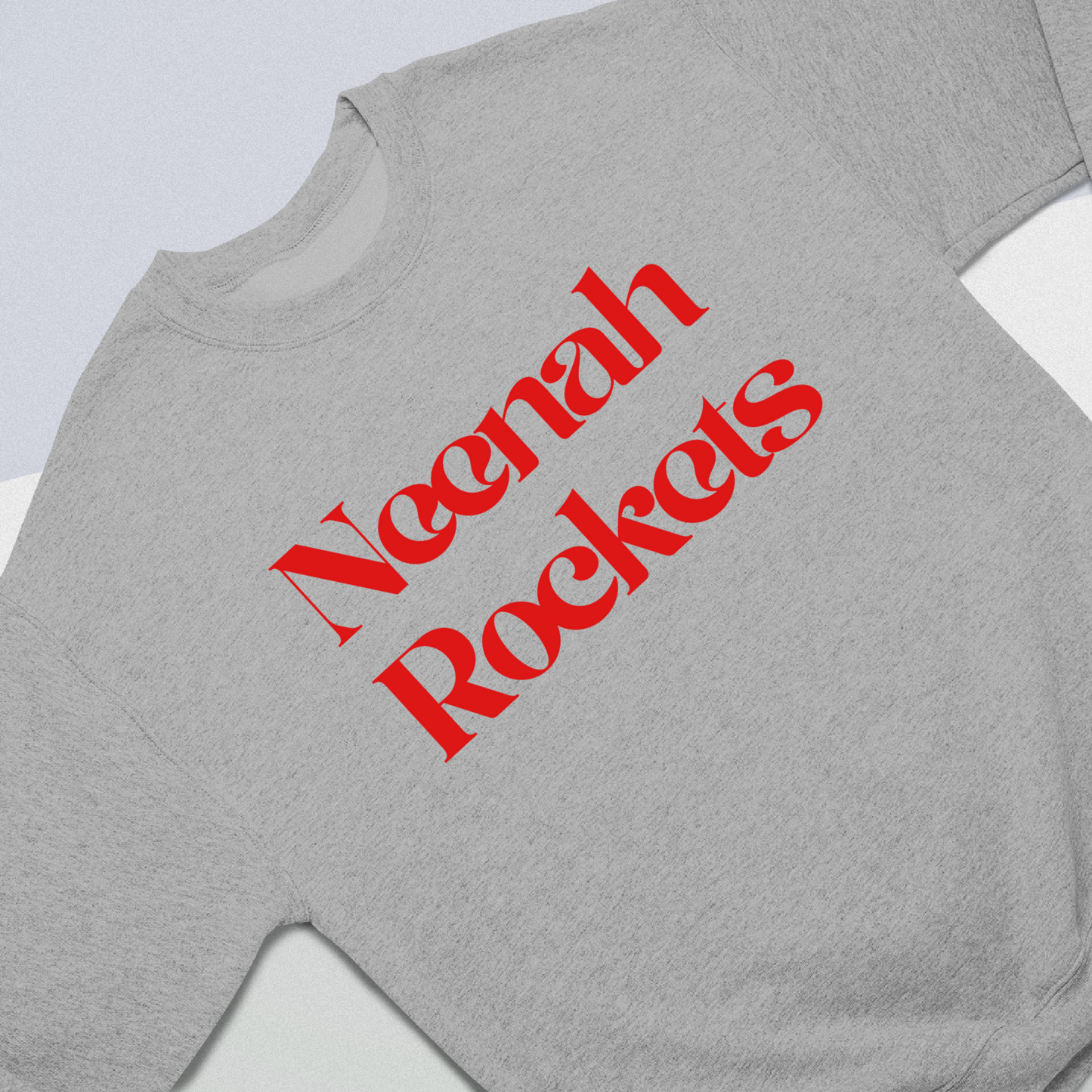Neenah Rockets Red Retro - Sport Gray Tee, Crewneck, or Hoodie