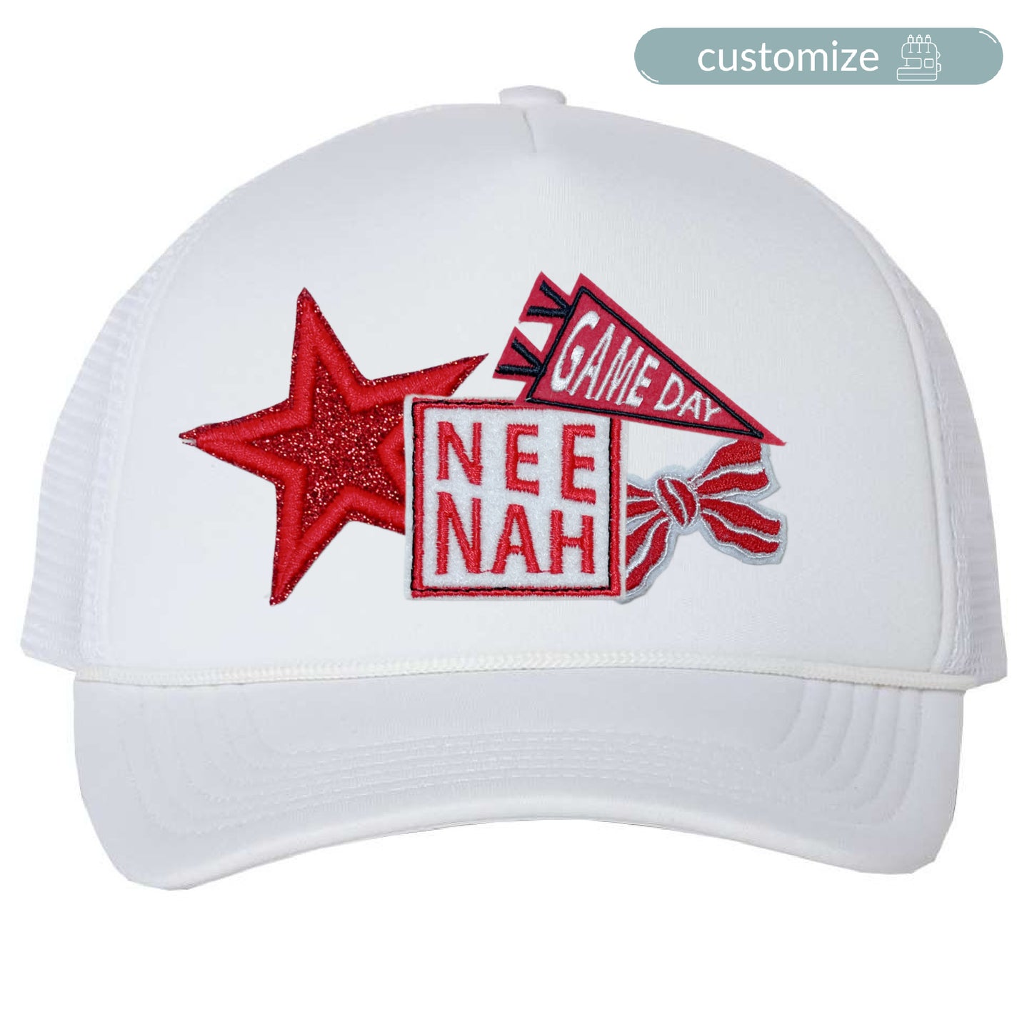 Neenah Rockets - Custom Trucker Hat - Virtual Patch Bar