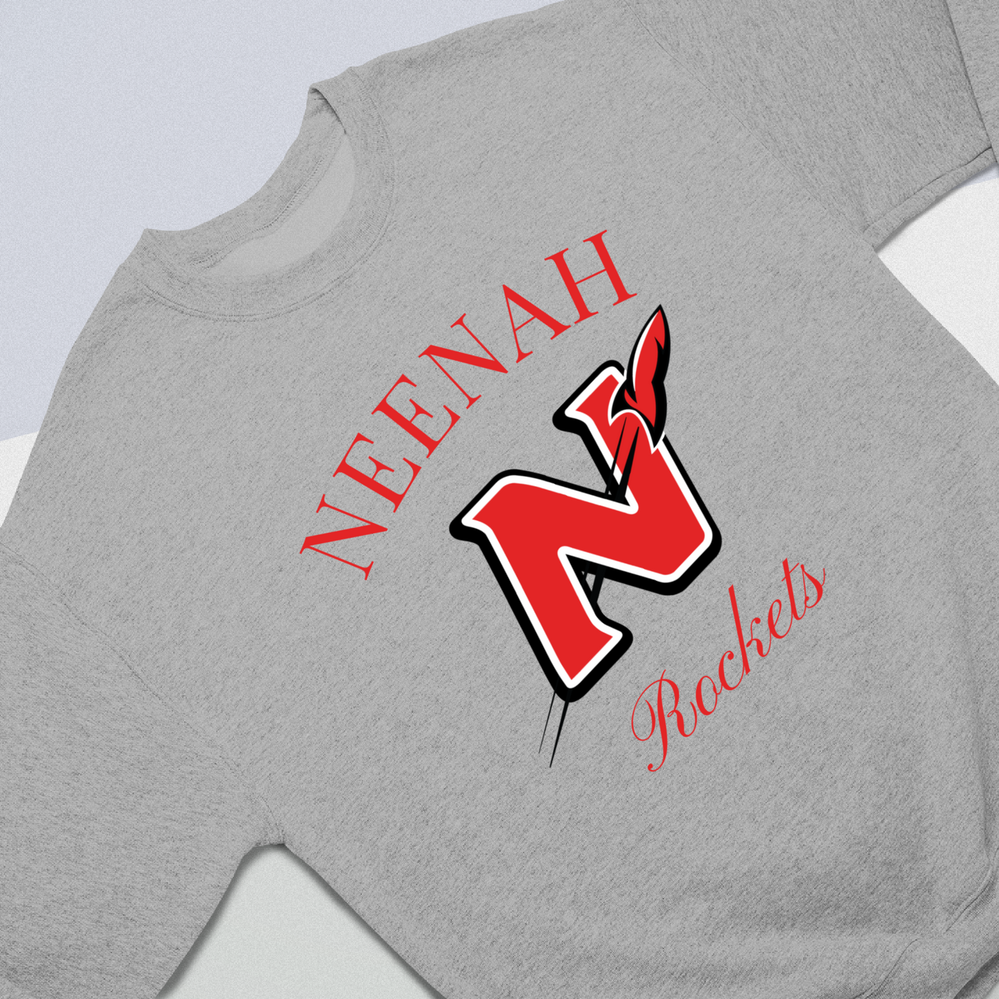 Neenah Rockets Vintage - Sport Gray Tee, Crewneck, or Hoodie