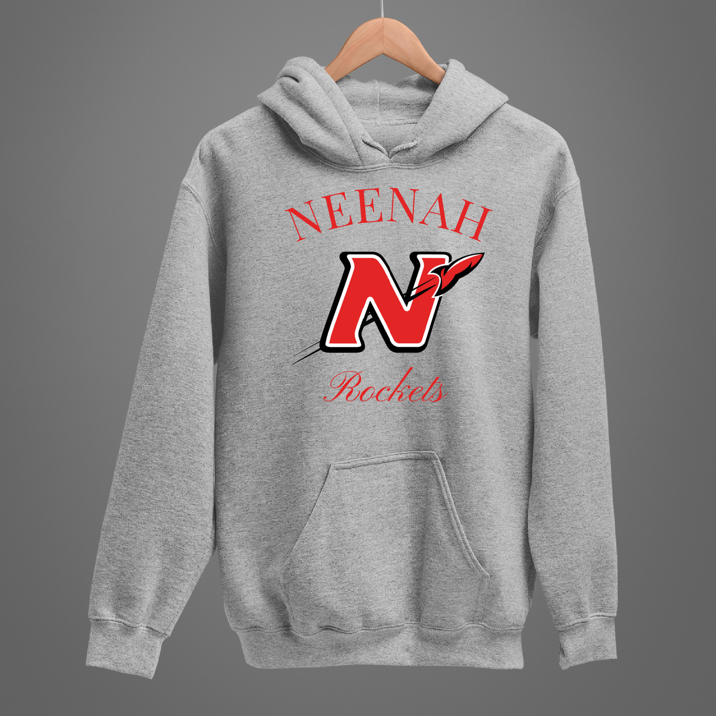 Neenah Rockets Vintage - Sport Gray Tee, Crewneck, or Hoodie
