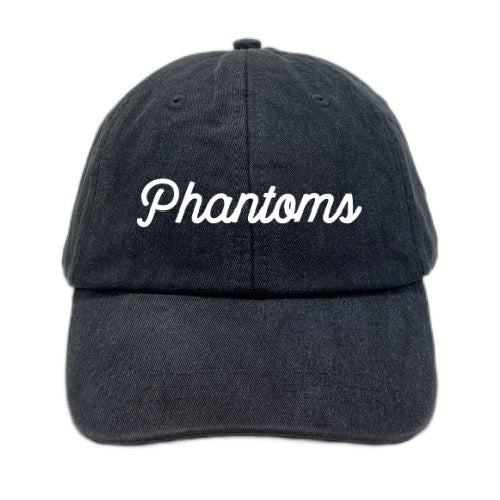 Black Pigment Dyed Dad Hat | West De Pere Phantoms Script