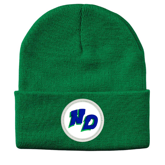 Notre Dame Academy Cuffed Beanie - Green with ND Logo Patch