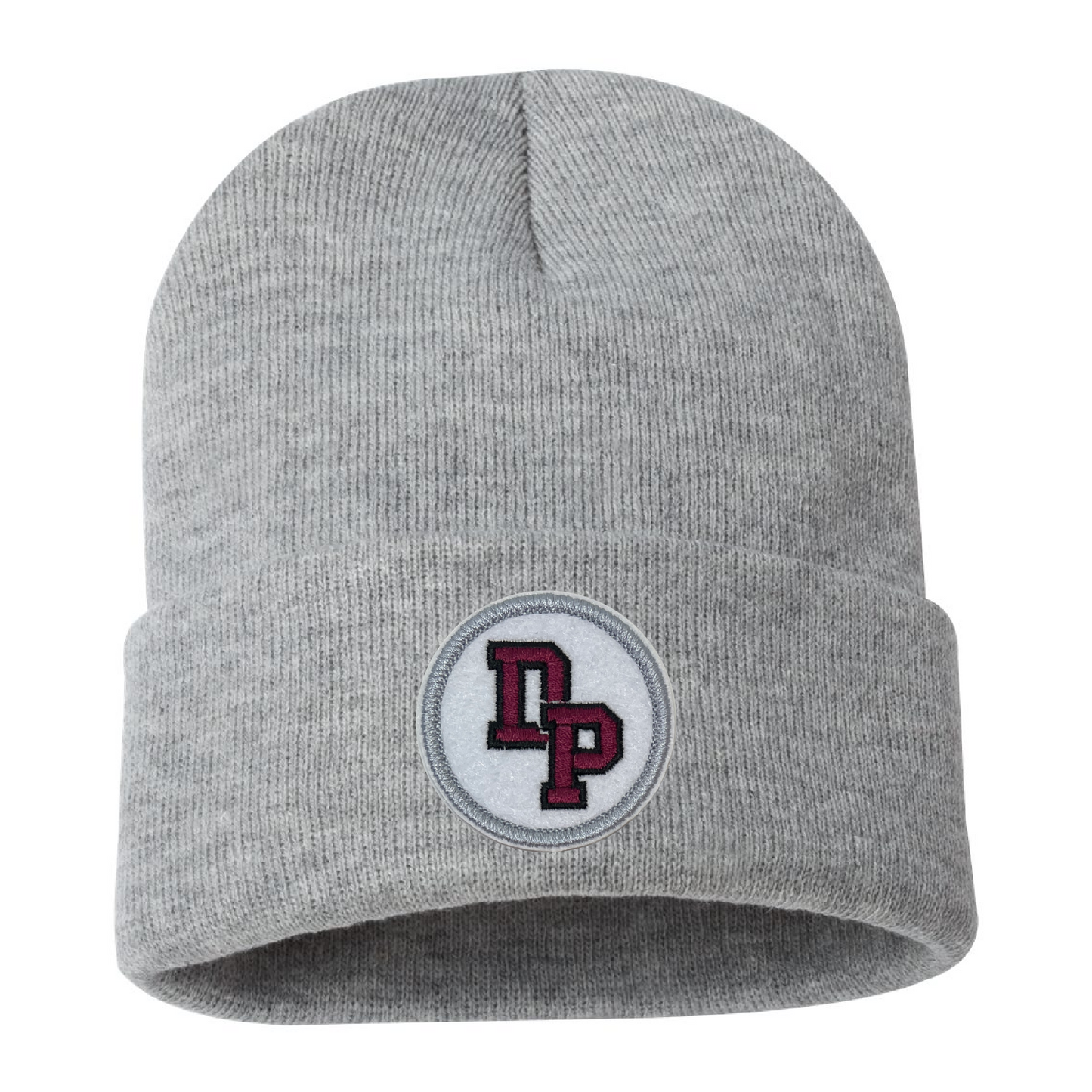 De Pere Cuffed Beanie - Gray with Interlocking DP Patch