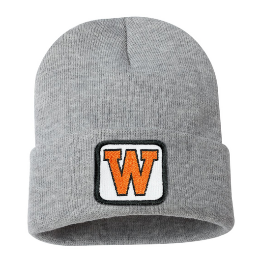 West De Pere Cuffed Beanie - Gray with West De Pere Square Patch