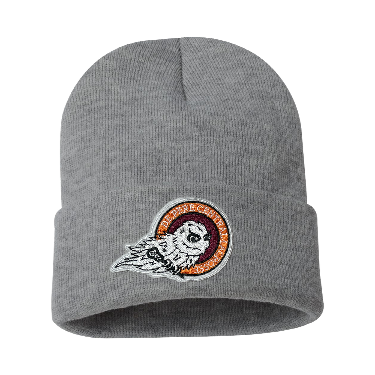 Black De Pere Central Lacrosse Ghostbirds Beanie - Gray Winter Hat