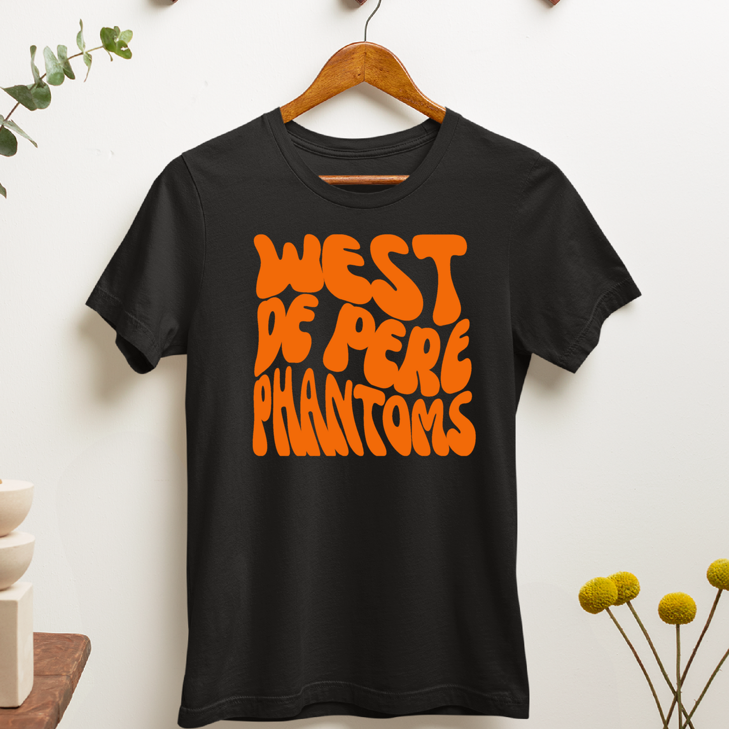 West De Pere Phantoms Retro - Black Tee, Crewneck, or Hoodie