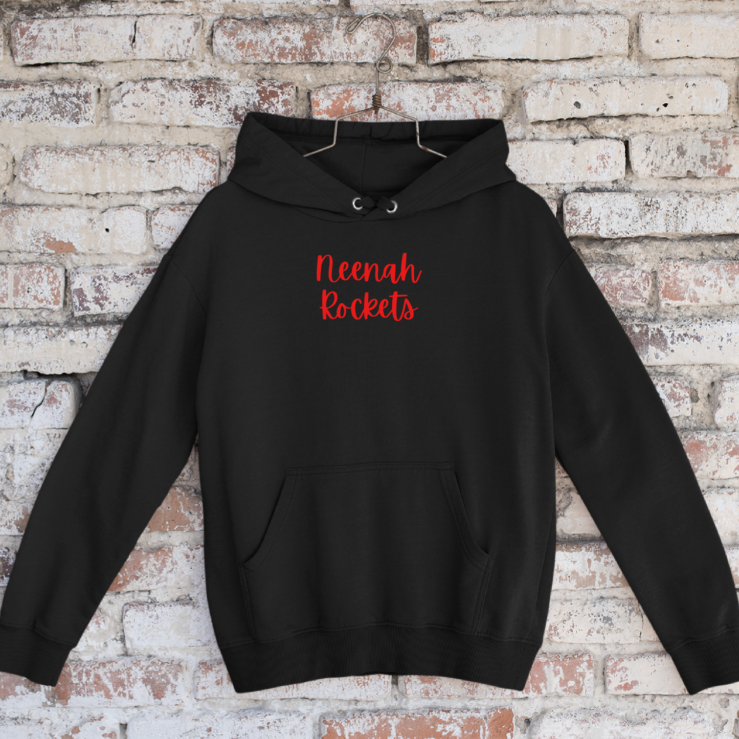 Neenah Rockets Small Red Script - Athletic Gray Tee, Crewneck, or Hoodie
