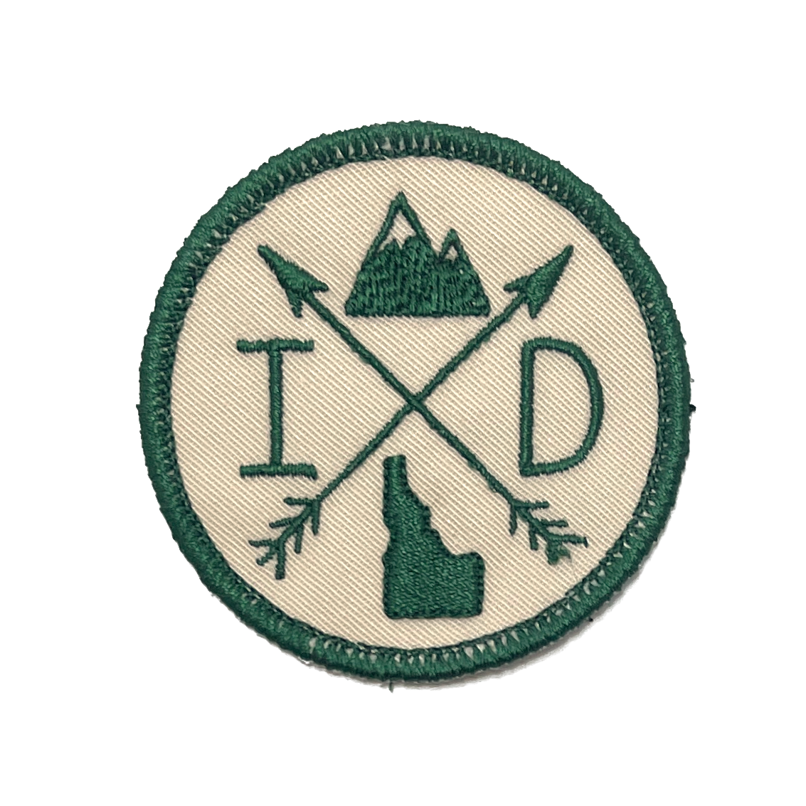 Embroidered Iron-On Custom State Patch -Forest Green & Cream