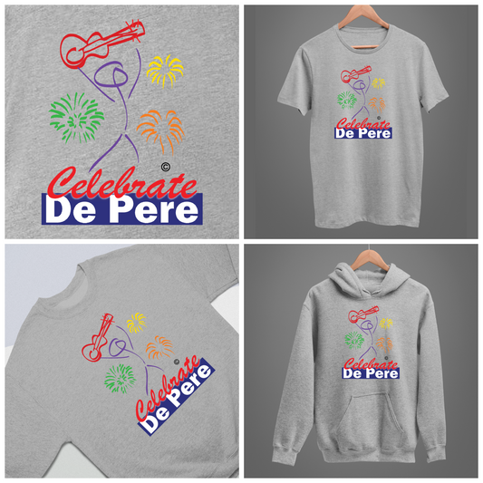Celebrate De Pere- Athletic Gray Tee, Crewneck, or Hoodie
