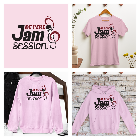 De Pere Jam Session - Pink Tee, Crewneck, or Hoodie