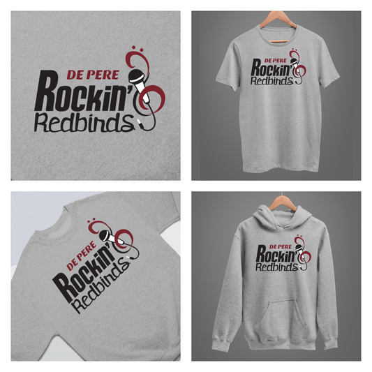 De Pere Rockin Redbirds - Gray Tee, Crewneck, or Hoodie