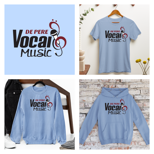 De Pere Vocal Music - Light Blue Tee, Crewneck, or Hoodie