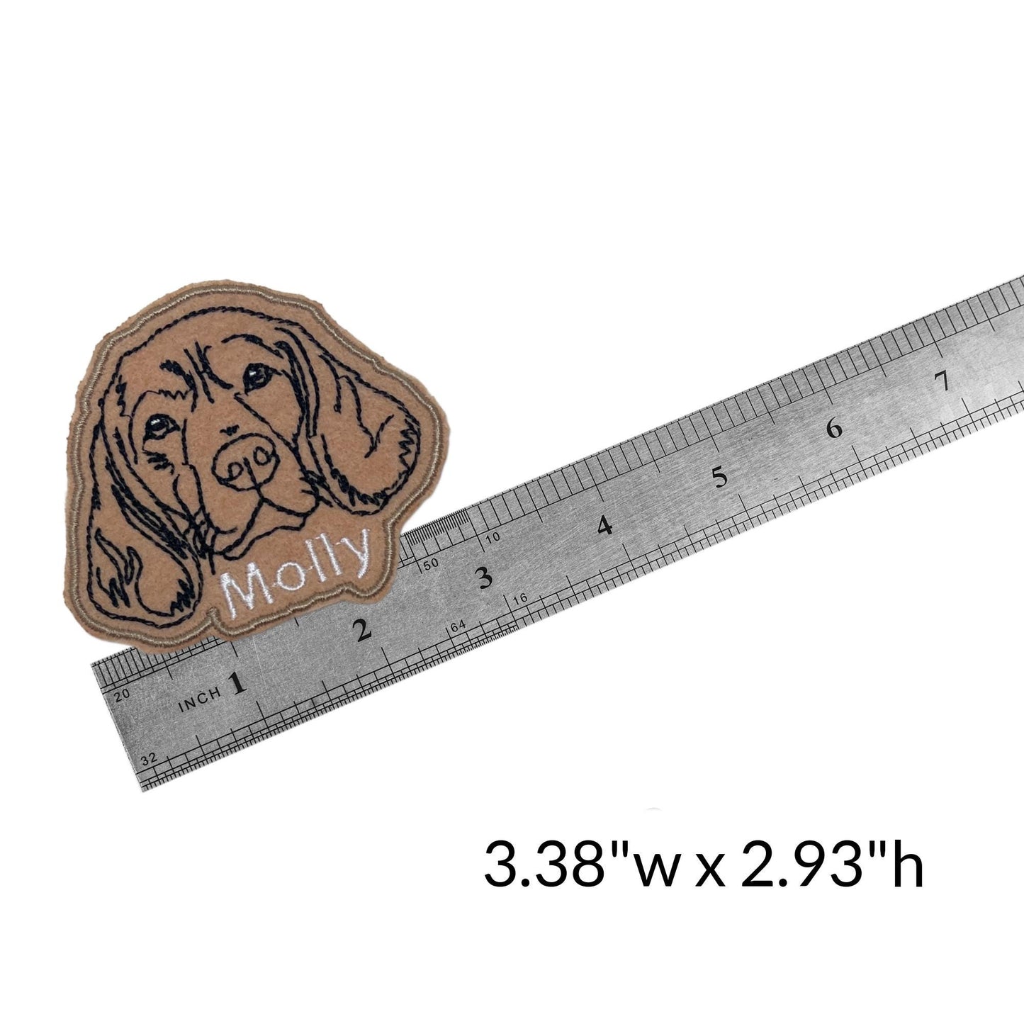Personalized Dog Face Patch – Embroidered Felt Iron-On - Add On Name
