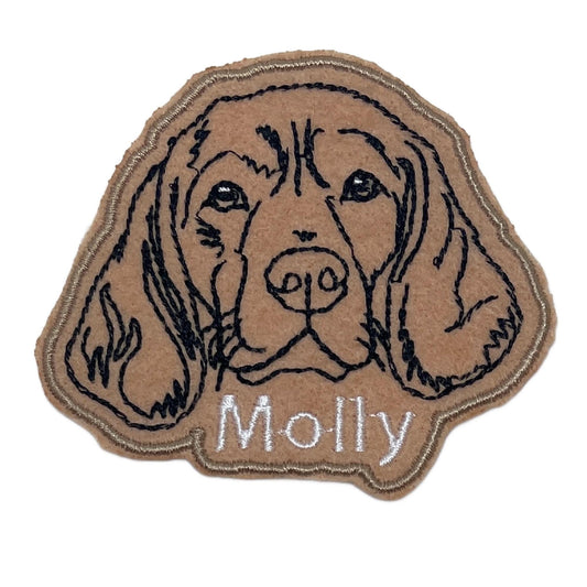 Personalized Dog Face Patch – Embroidered Felt Iron-On - Add On Name