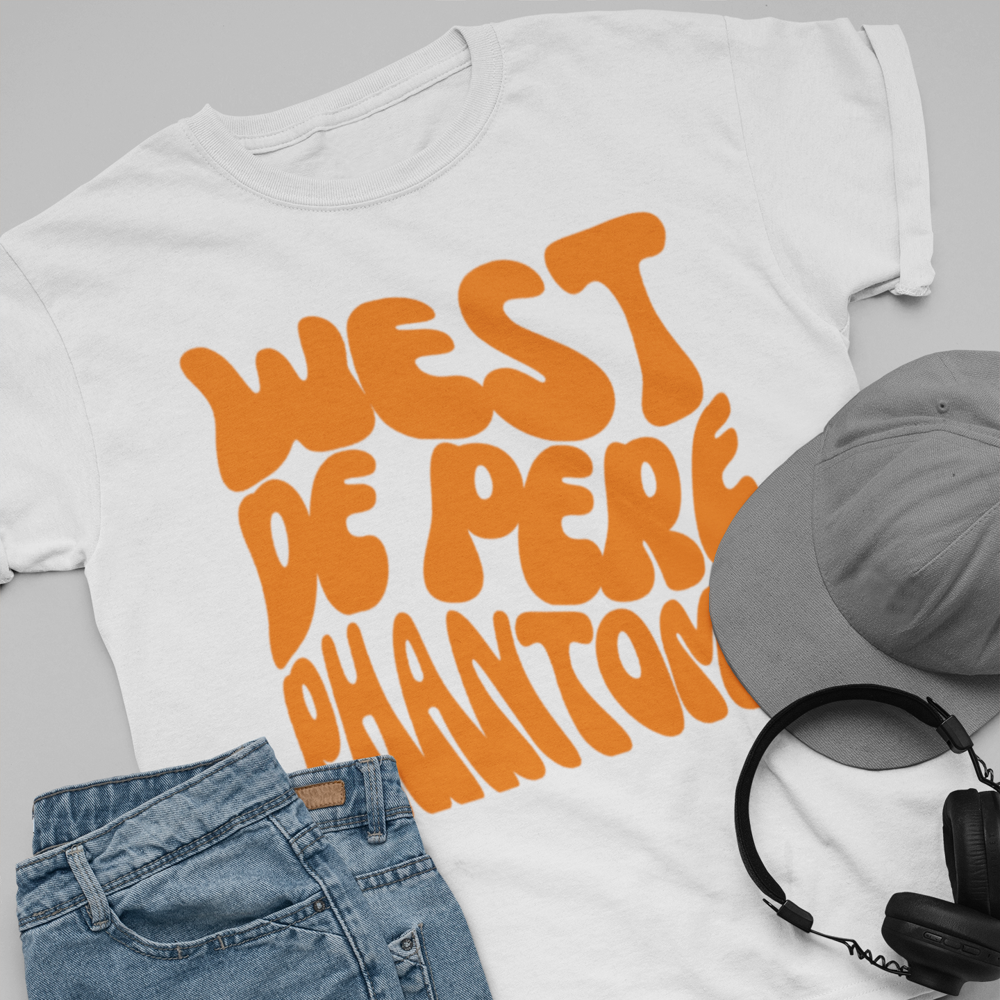 West De Pere Phantoms Merch - Tees, Long Sleeve Tee, Crewneck or Hoodie - Retro Bubble Print