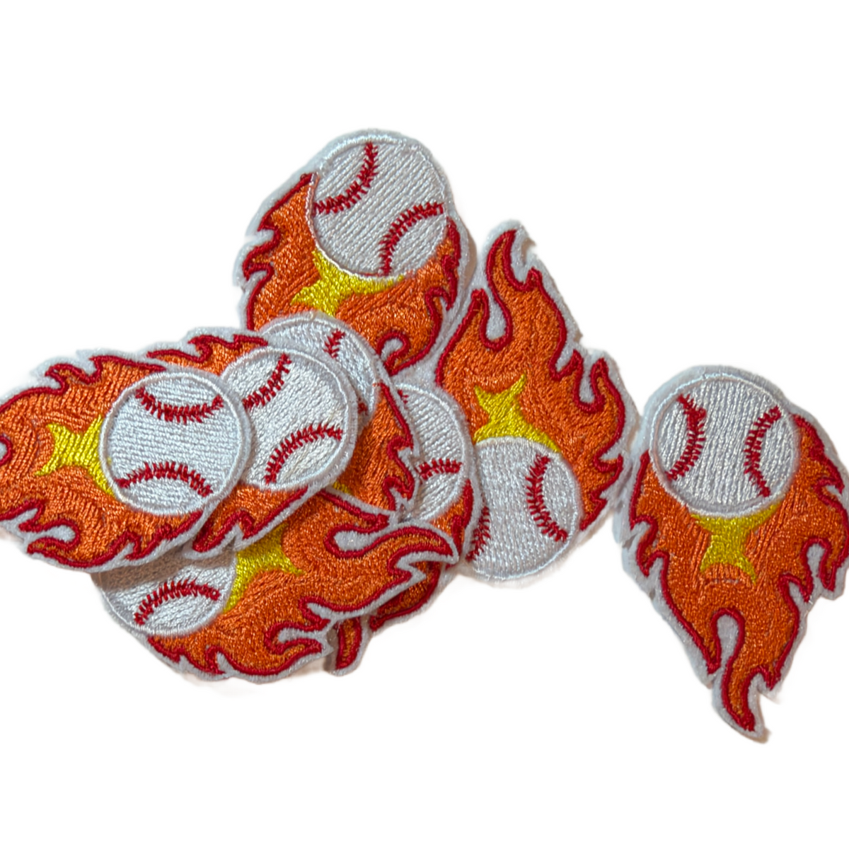 Iron-On Patch - Flaming Baseball