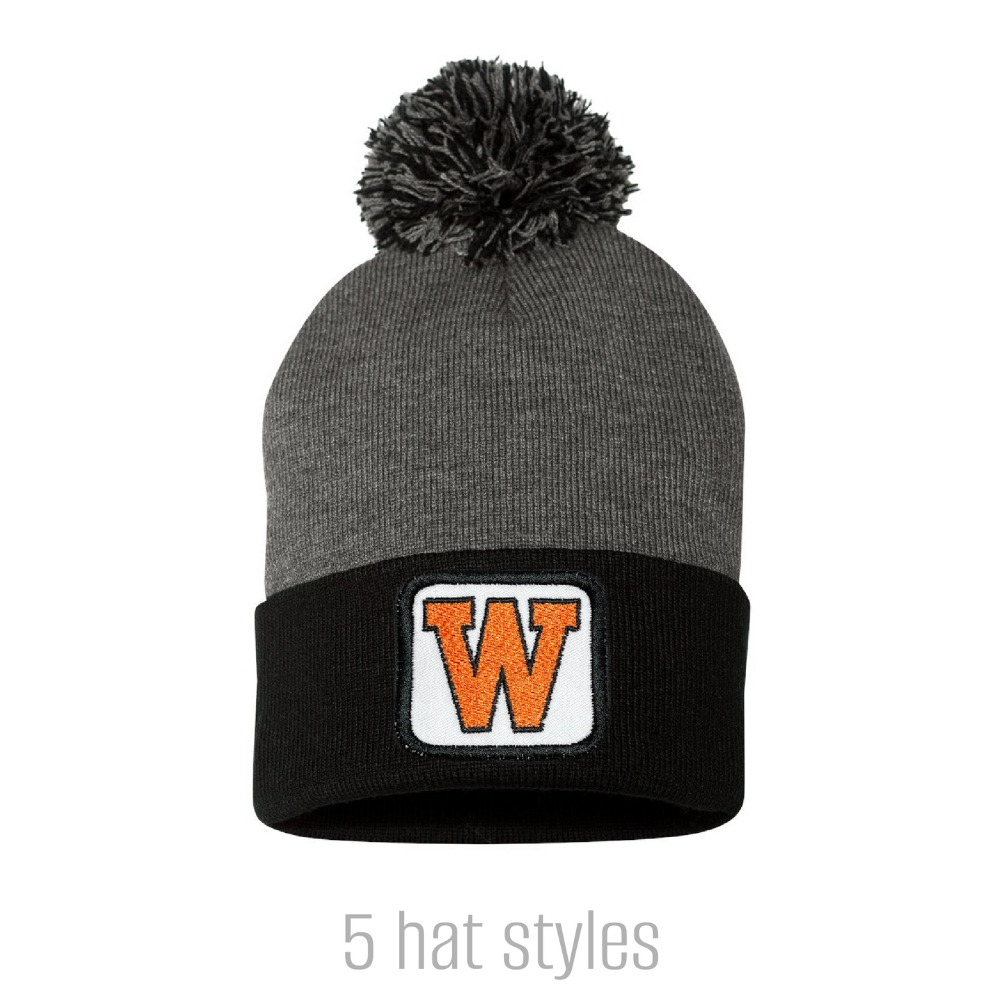 White Square Patched West De Pere Logo Beanies