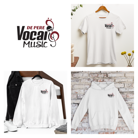 De Pere Vocal Music Minimalist Design - White Tee, Crewneck, or Hoodie