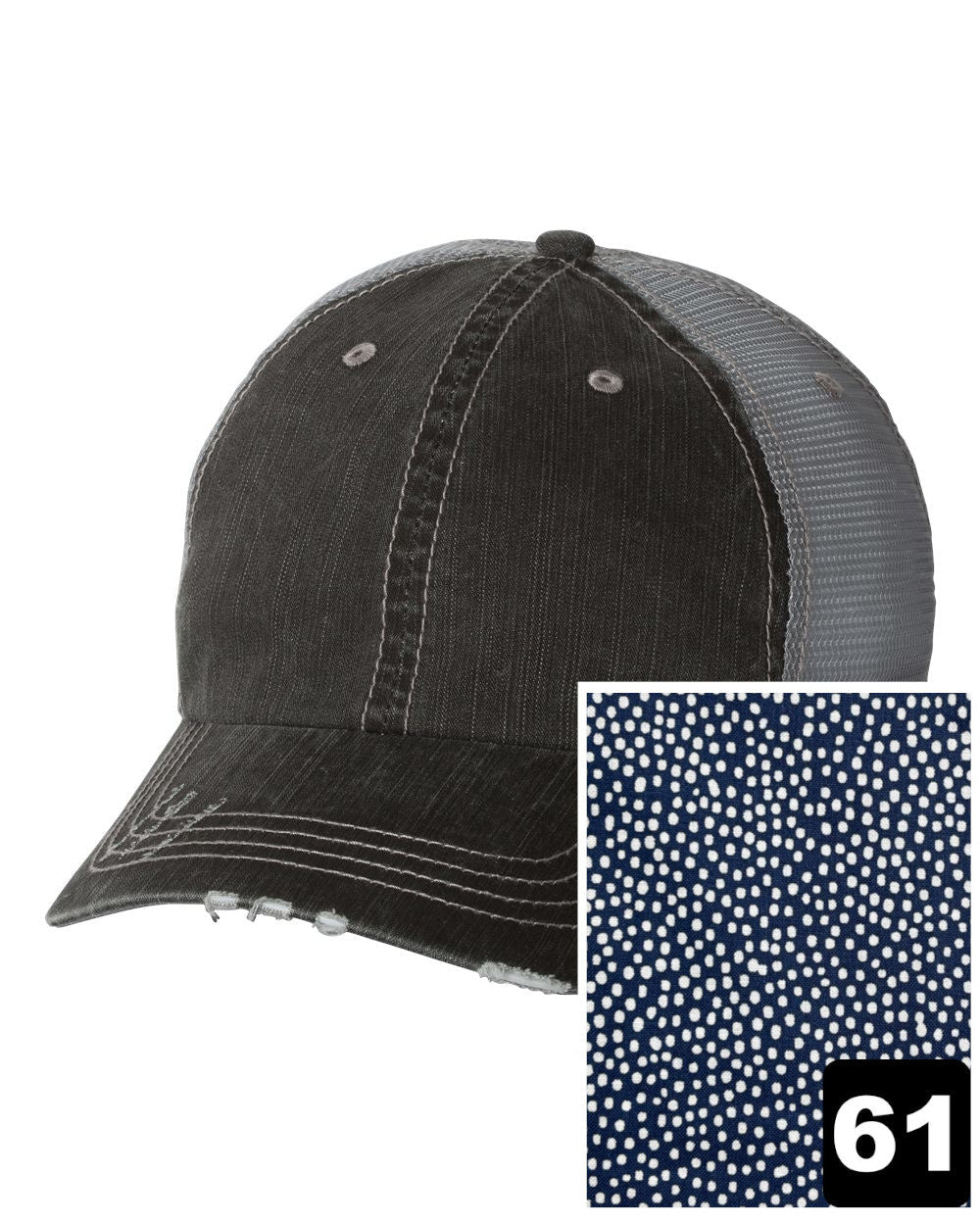 Minnesota Hat | Gray Distressed Trucker Cap | Many Fabric Choices