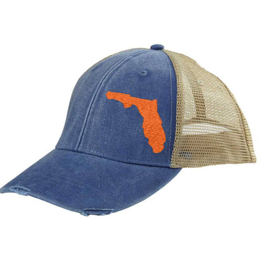 Florida Hat | Distressed Snapback Trucker | state cap | many color choices