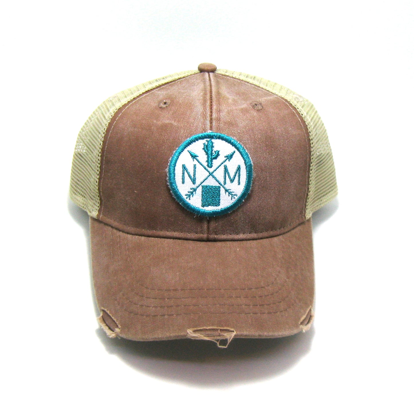 New Mexico Hat - Distressed Snapback Trucker Hat - New Mexico Arrow Compass