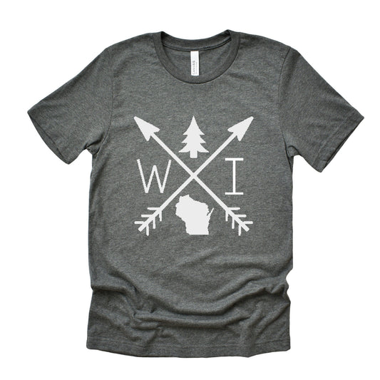 Wisconsin Arrows T-Shirt - Deep Heather Gray - ready to ship