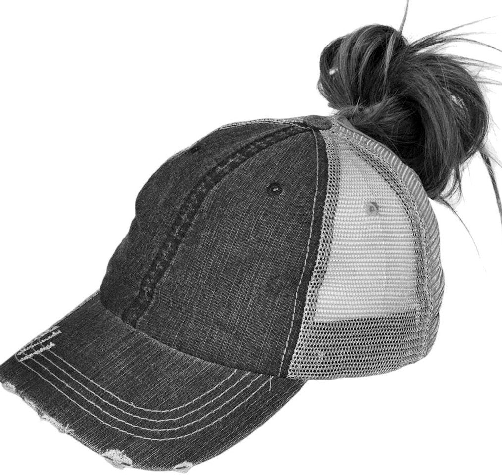 Pennsylvania Hat - Distressed Ponytail or Messy Bun Hat  - Many Fabric Choices