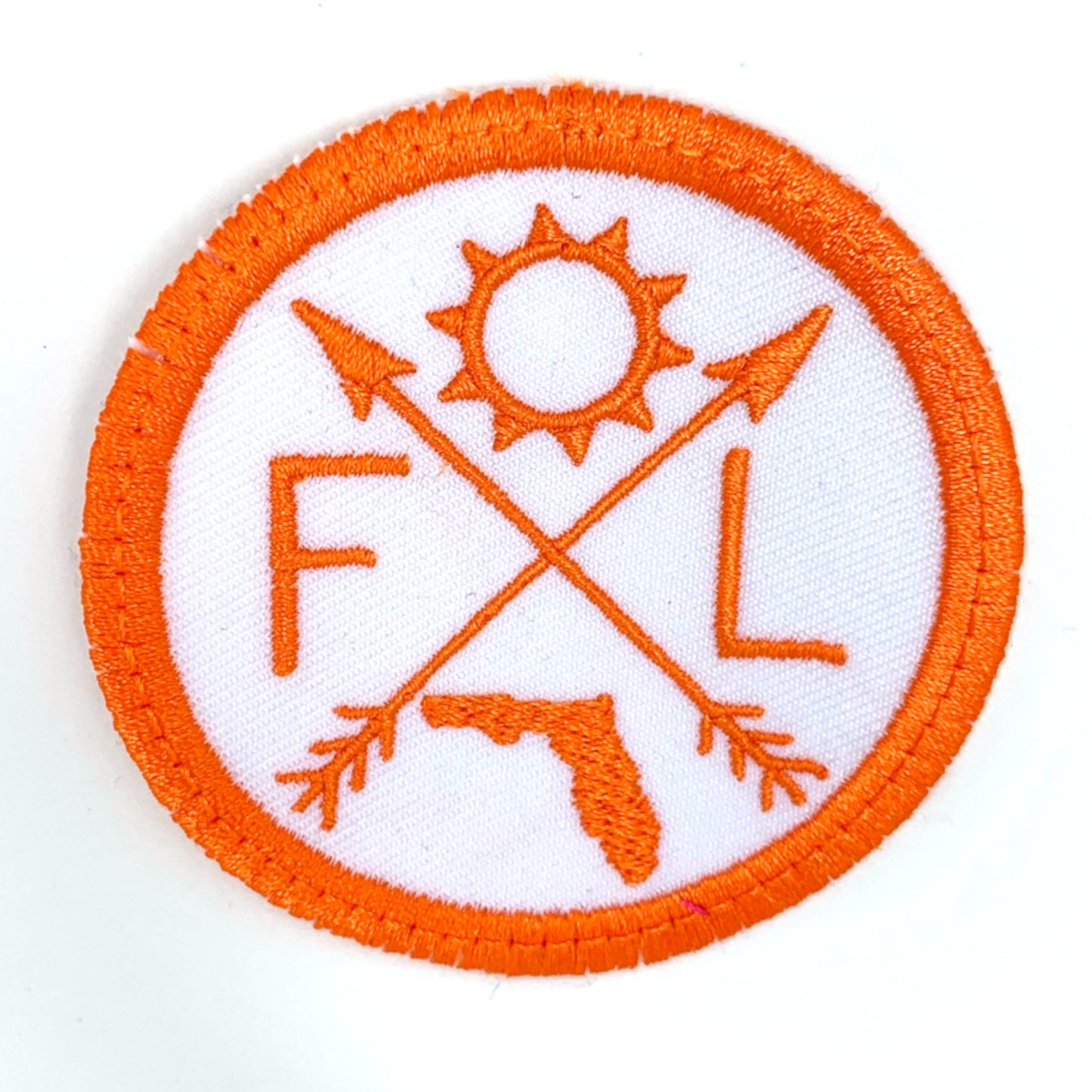 Pick Your State Iron-on Patch - orange on white